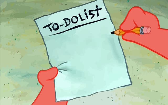 patrick to do list actually blank